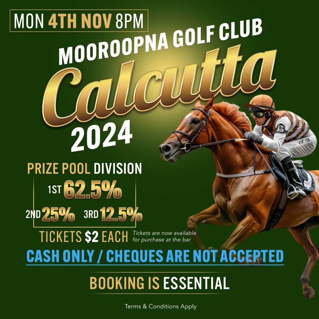 Featured image for “Join Us for the 2024 Mooroopna Golf Club Calcutta on Mon, 4th November!”