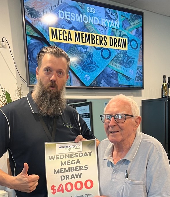 Featured image for “Congratulations Desmond Ryan on winning our Mega Members Draw of $4000 on Wed 15th January!”