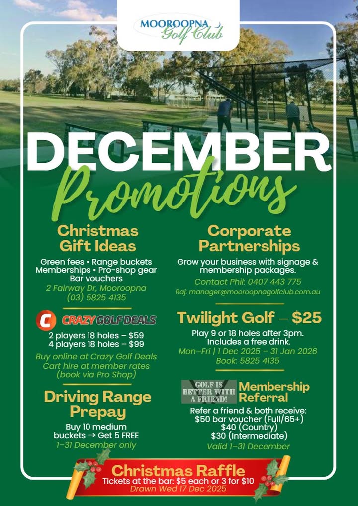 Featured image for “Christmas Gift Ideas at Mooroopna Golf Club: Perfect Presents for Your Loved Ones”