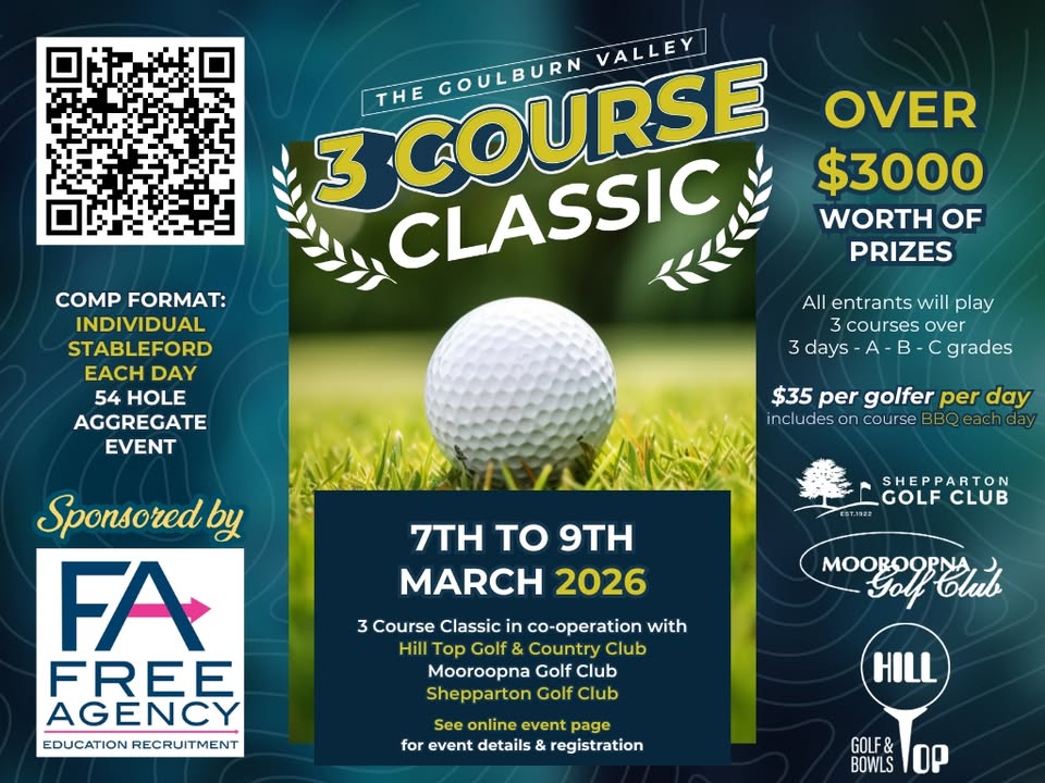 Featured image for “3 Course Classic Returns to Mooroopna Golf Club”