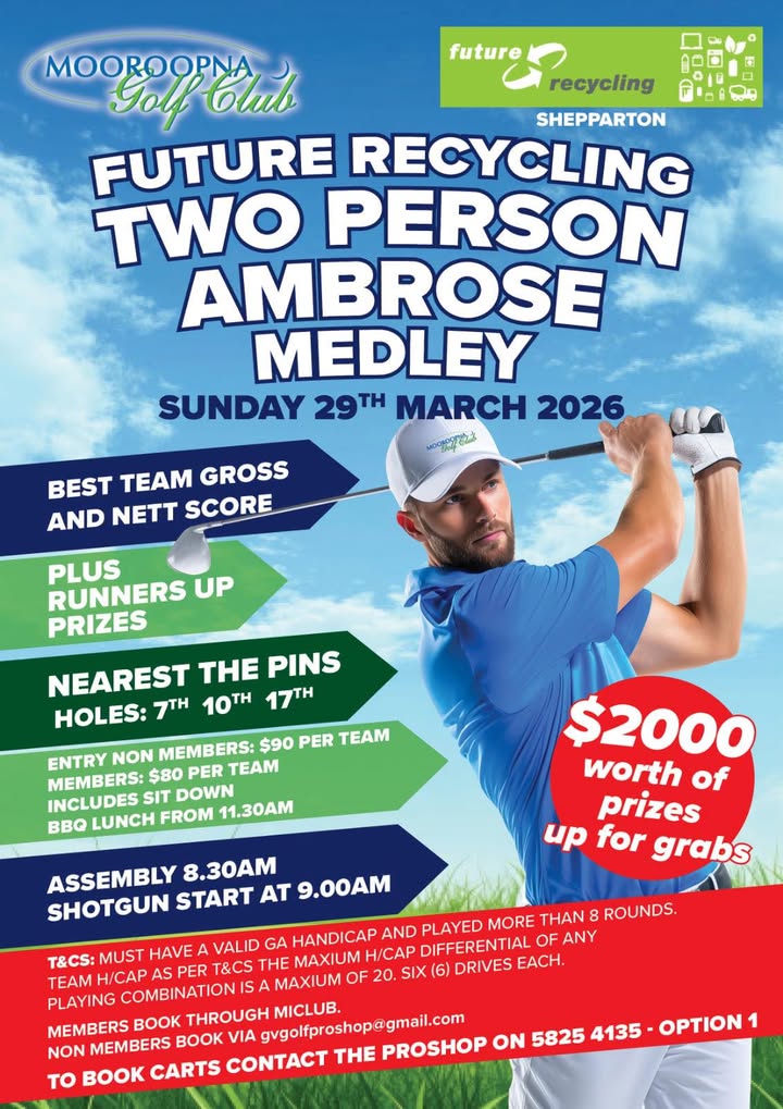 Featured image for “Future Recycling Two Person Ambrose Medley at Mooroopna Golf Club”