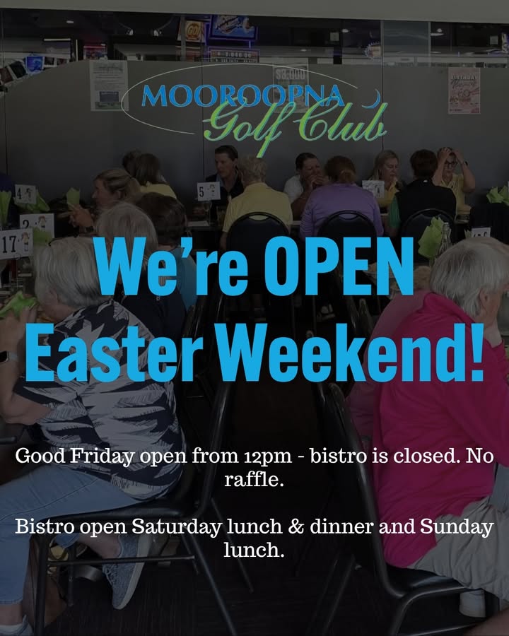 Featured image for “Easter Trading Hours at Mooroopna Golf Club”
