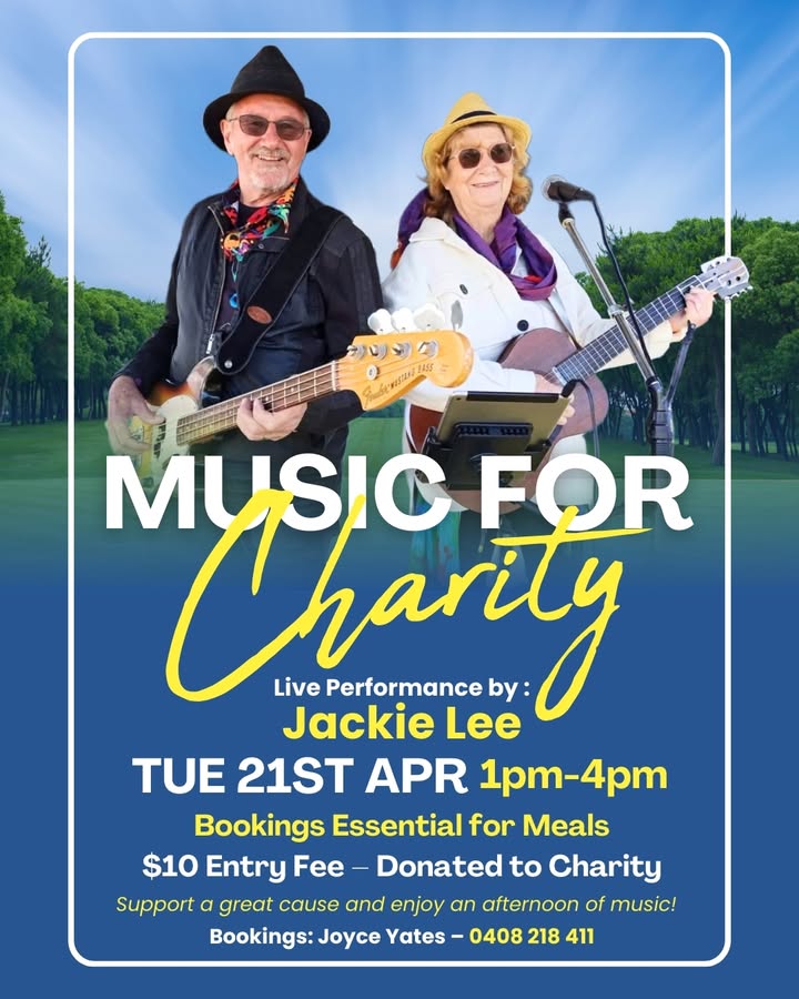 Featured image for “Music for Charity with Jackie Lee at Mooroopna Golf Club”