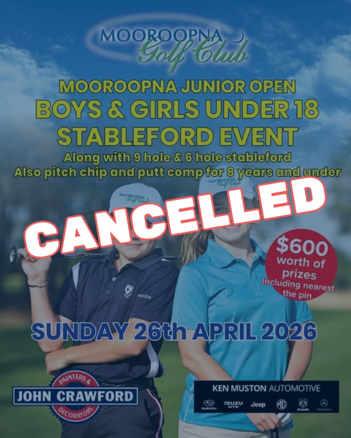 Featured image for “Junior Tournament on Sunday 26 April Has Been cancelled”