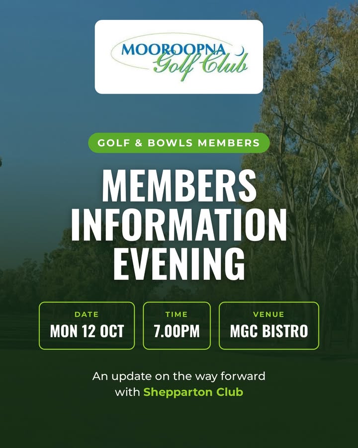 Featured image for “Members Information Evening at Mooroopna Golf Club”
